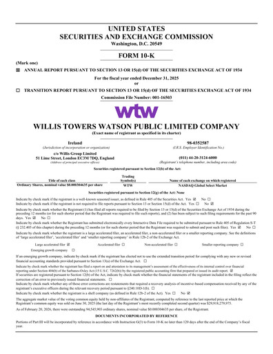 Vorschaubild Willis Towers Watson  Jahresbericht 2025