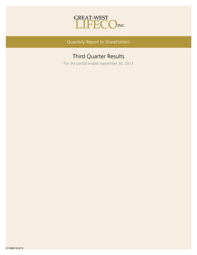 Thumbnail Great-West Lifeco
 Financial Statement 2013-9m