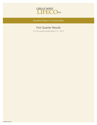 Thumbnail Great-West Lifeco
 Financial Statement 2013-q1