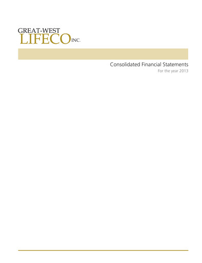Thumbnail Great-West Lifeco
 Financial Statement 2013