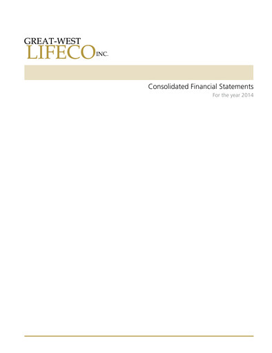 Thumbnail Great-West Lifeco
 Financial Statement 2014