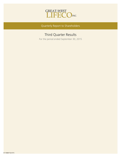 Thumbnail Great-West Lifeco
 Financial Statement 2015-9m