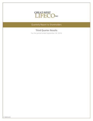 Thumbnail Great-West Lifeco
 Financial Statement 2016-9m