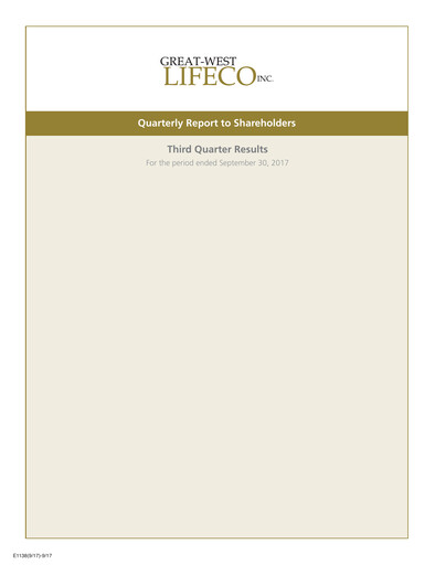 Thumbnail Great-West Lifeco
 Financial Statement 2017-9m