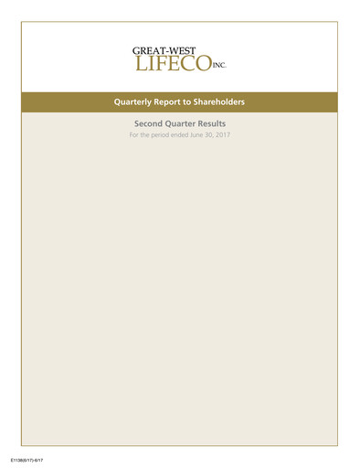Thumbnail Great-West Lifeco
 Financial Statement 2017-h1