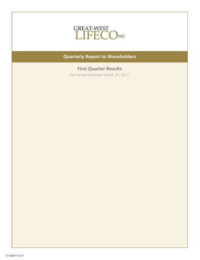 Thumbnail Great-West Lifeco
 Financial Statement 2017-q1