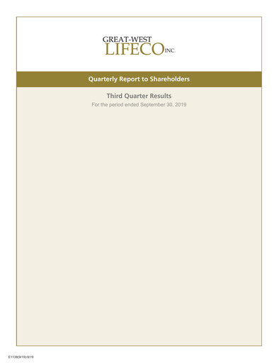 Thumbnail Great-West Lifeco
 Financial Statement 2019-9m