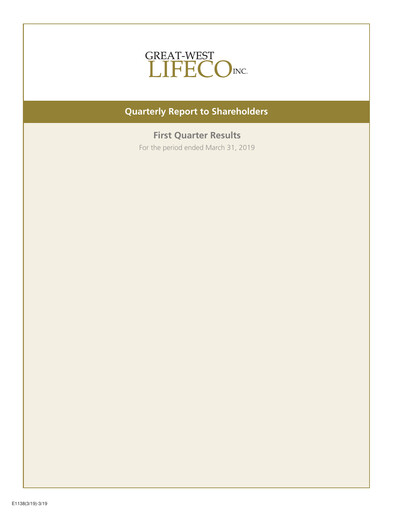 Thumbnail Great-West Lifeco
 Financial Statement 2019-q1