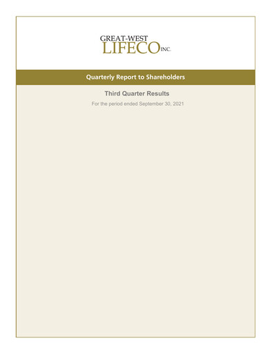 Thumbnail Great-West Lifeco
 Financial Statement 2021-9m