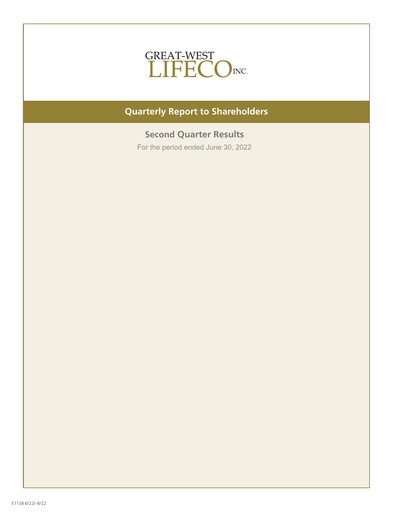Thumbnail Great-West Lifeco
 Financial Statement 2022-h1