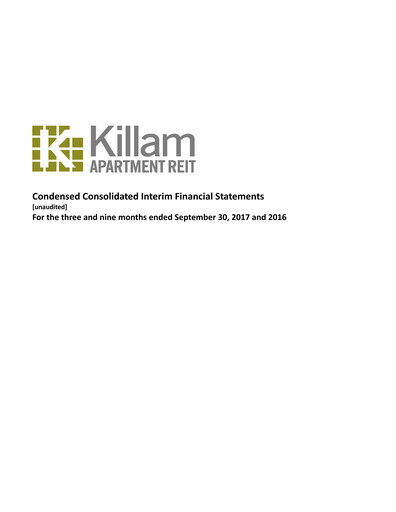 Thumbnail Killam Apartment REIT Financial Statement 2017-q3
