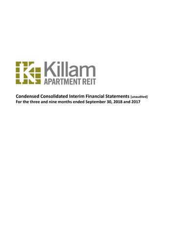 Thumbnail Killam Apartment REIT Financial Statement 2018-q3