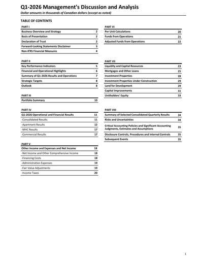 Thumbnail Killam Apartment REIT Quarterly Report 2026-q1