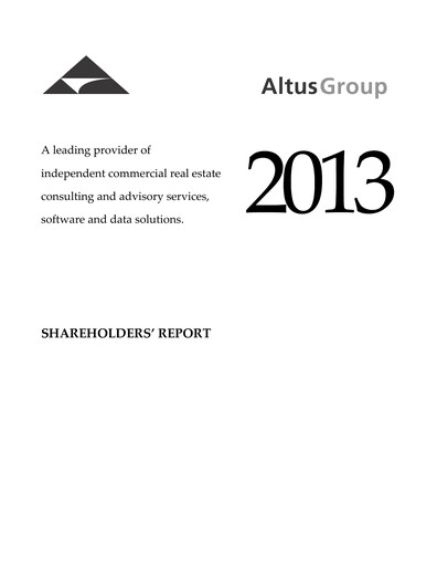 Thumbnail Altus Group Annual Report 2013