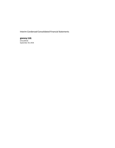 Miniature goeasy Rapport trimestriel 2018-q3