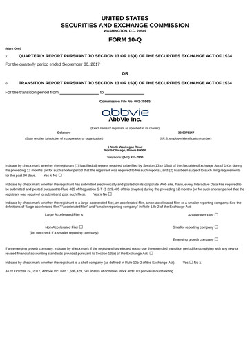 Thumbnail AbbVie Quarterly Report 2017-q3