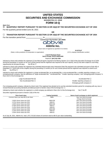 Thumbnail AbbVie Quarterly Report 2021-q2