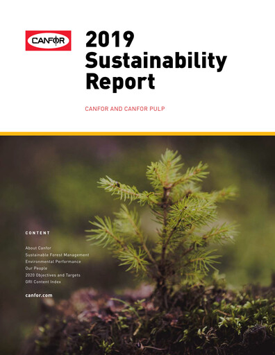 Thumbnail Canfor Sustainability Report 2019