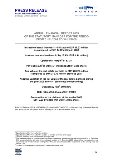 Thumbnail Montea Comm Financial Report 2009