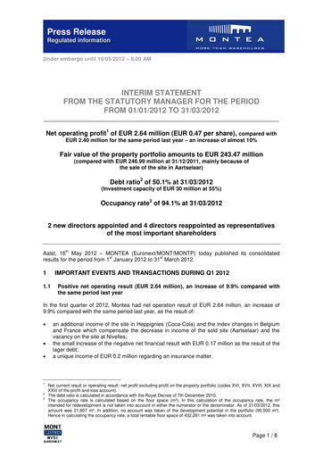 Thumbnail Montea Comm Quarterly Report 2012-q1