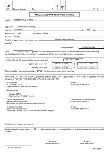 Thumbnail Tessenderlo Group Financial Statement 2016
