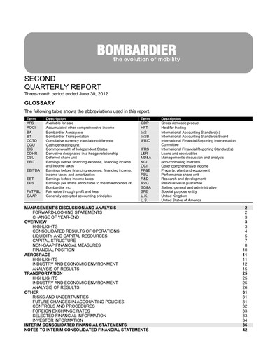 Thumbnail Bombardier Quarterly Report 2012-q2