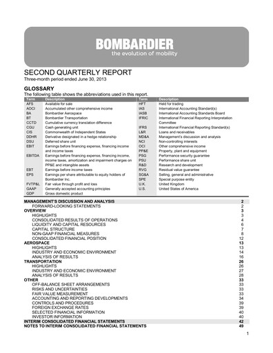 Thumbnail Bombardier Quarterly Report 2013-q2