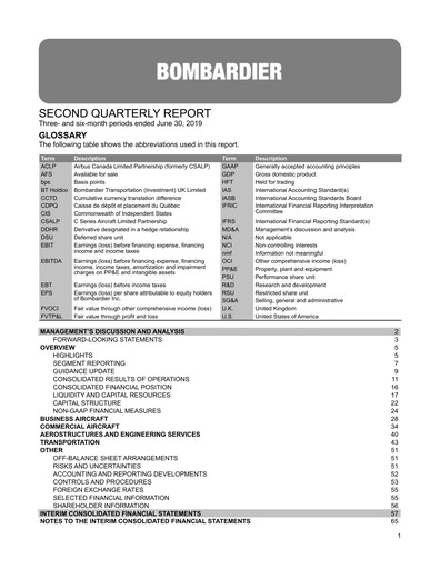 Thumbnail Bombardier Quarterly Report 2019-q2