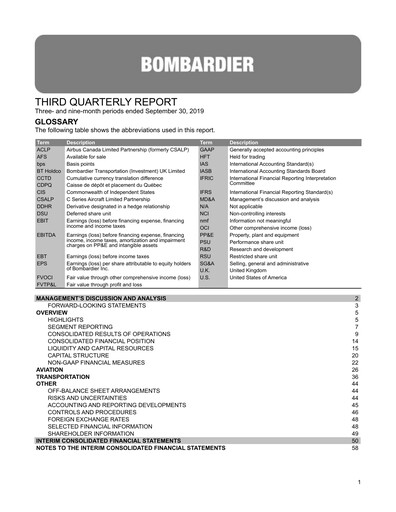 Vorschaubild Bombardier Quartalsbericht 2019-q3