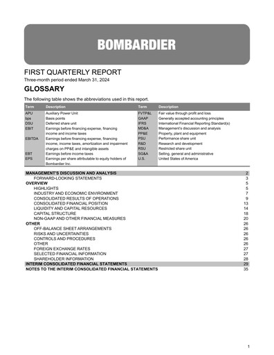 Vorschaubild Bombardier Quartalsbericht 2024-q1
