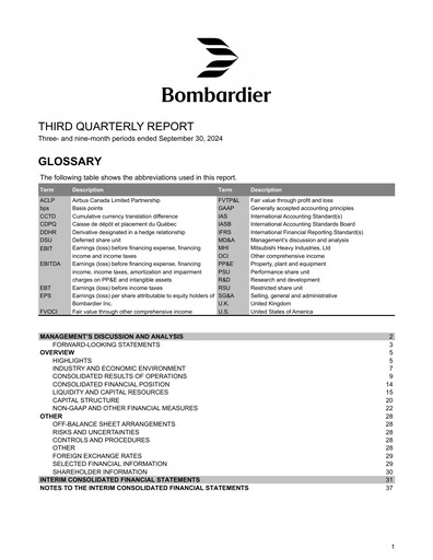 Vorschaubild Bombardier Quartalsbericht 2024-q3