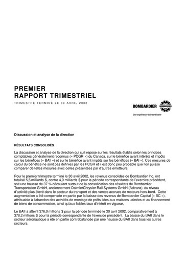 Thumbnail Bombardier Quarterly Report 2002-q1