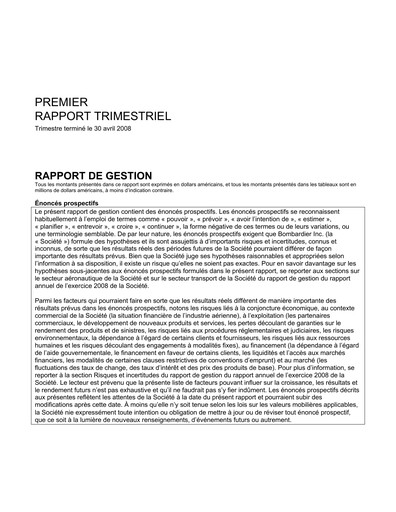 Thumbnail Bombardier Quarterly Report 2008-q1