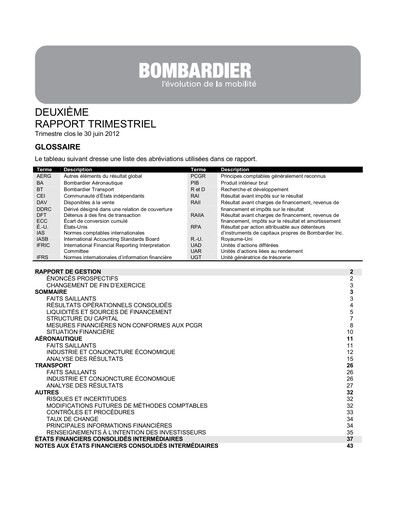 Thumbnail Bombardier Quarterly Report 2012-q2