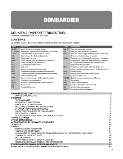 Thumbnail Bombardier Quarterly Report 2019-q2