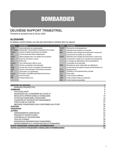 Thumbnail Bombardier Quarterly Report 2020-q2
