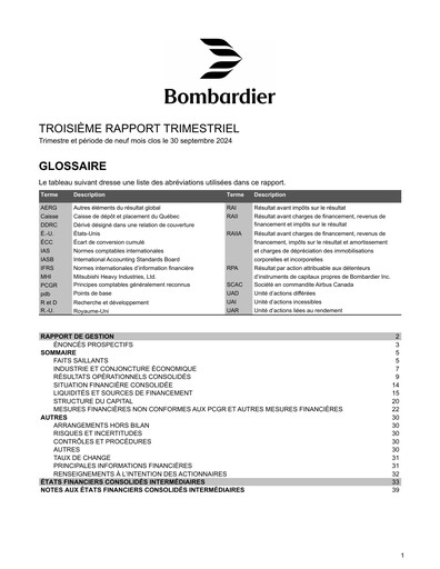Vorschaubild Bombardier Quartalsbericht 2024-q3