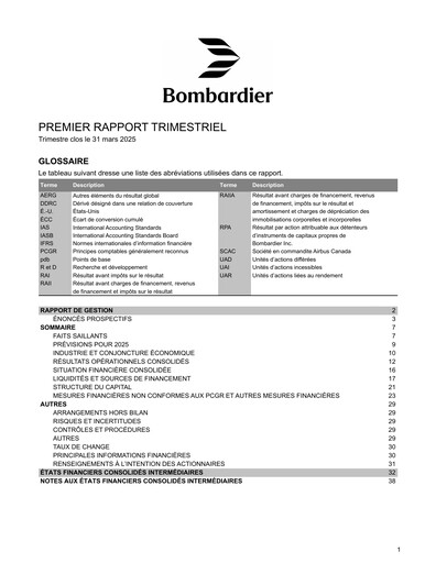 Vorschaubild Bombardier Quartalsbericht 2025-q1
