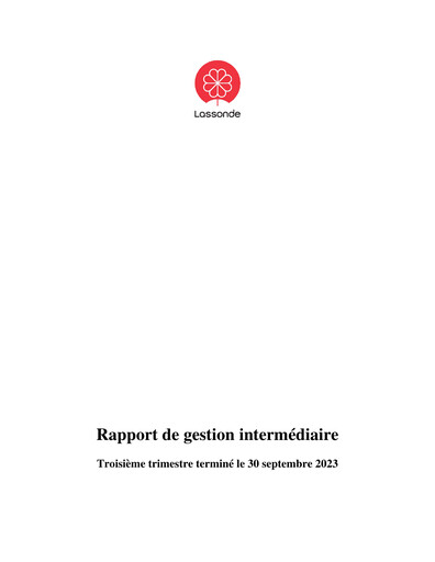 Thumbnail Lassonde Industries Quarterly Report 2023-q3
