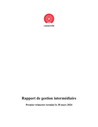 Thumbnail Lassonde Industries Quarterly Report 2024-q1