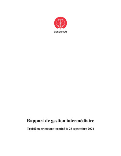 Thumbnail Lassonde Industries Quarterly Report 2024-q3