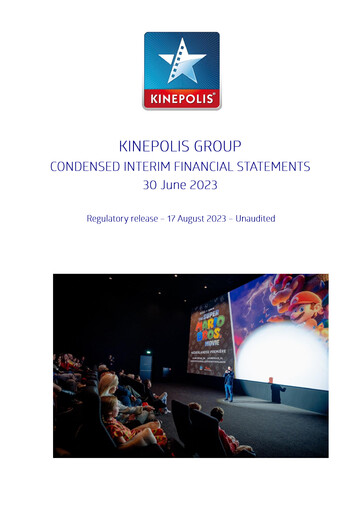 Miniature Kinepolis Group  Rapport semestriel 2023-h1