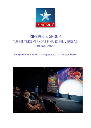 Miniature Kinepolis Group  Rapport semestriel 2023-h1