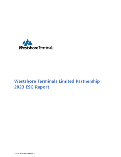 Thumbnail Westshore Terminals Investment ESG Report 2023