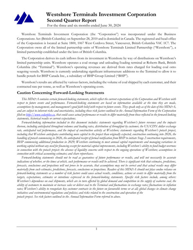 Thumbnail Westshore Terminals Investment Quarterly Report 2024-q2