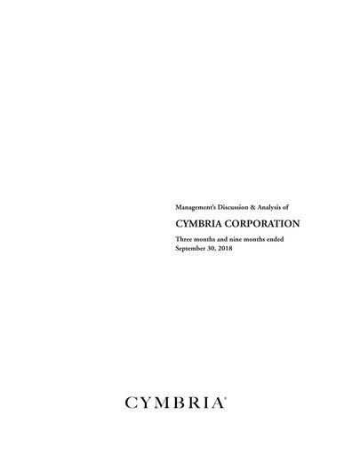 Thumbnail Cymbria Quarterly Report 2018-q3