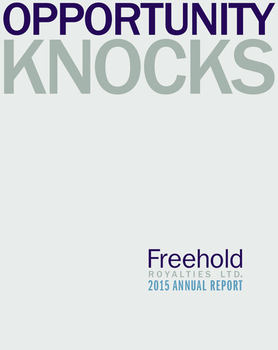 Thumbnail Freehold Royalties Annual Report 2015