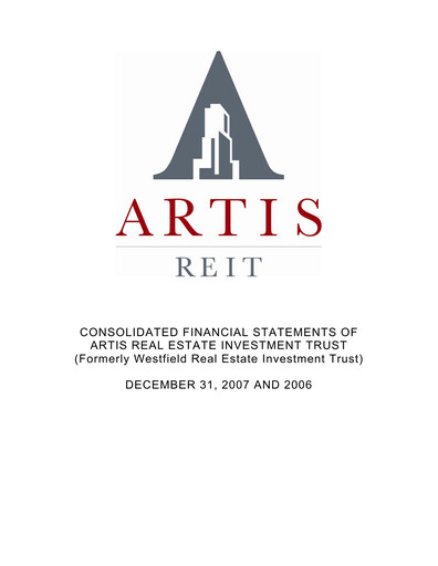 Thumbnail Artis REIT Financial Statement 2007