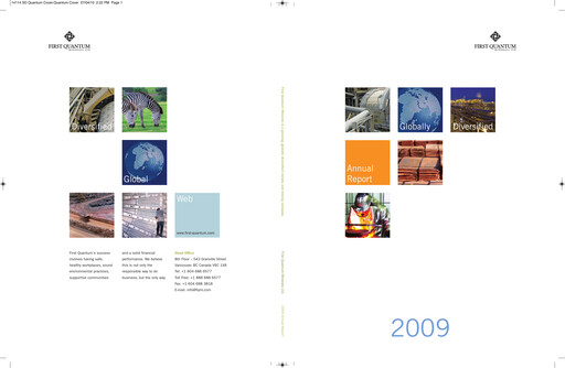 Thumbnail First Quantum Minerals
 Annual Report 2009
