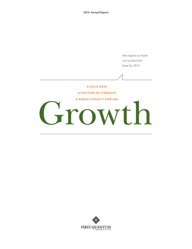 Thumbnail First Quantum Minerals
 Annual Report 2010